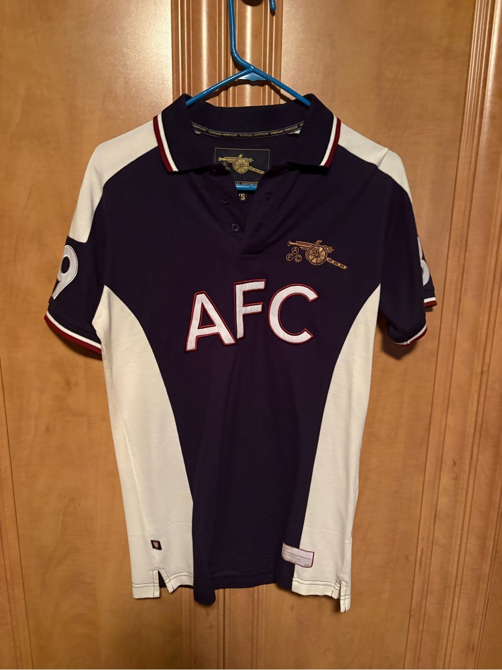Arsenal Heritage Navy and White Polo Top - XS